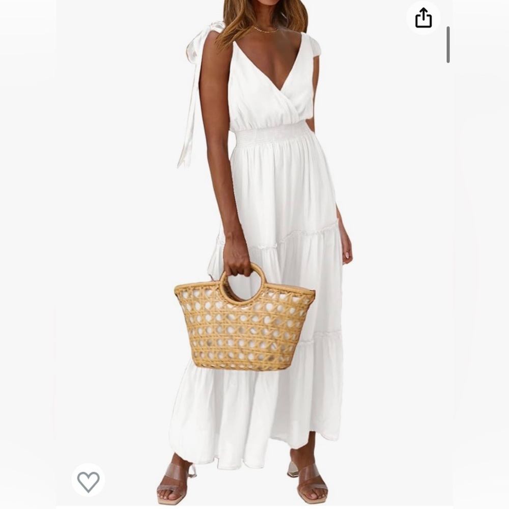 NWT White Tie Strap Maxi Dress